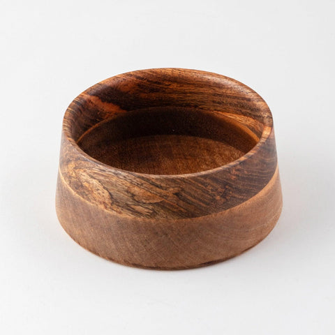 Mango Wood Flat Round Serving Bowls Set of 2 - Eyaas