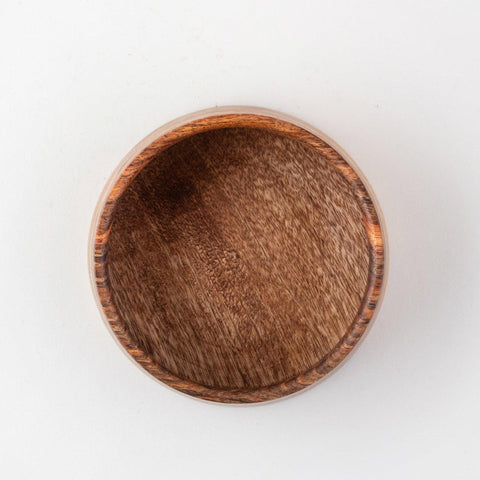 Mango Wood Flat Round Serving Bowls Set of 2 - Eyaas