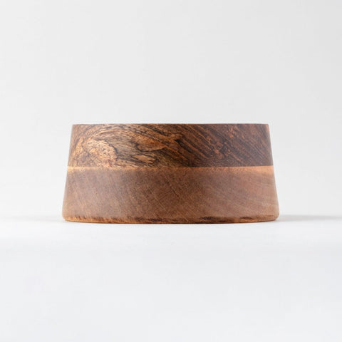 Mango Wood Flat Round Serving Bowls Set of 2 - Eyaas