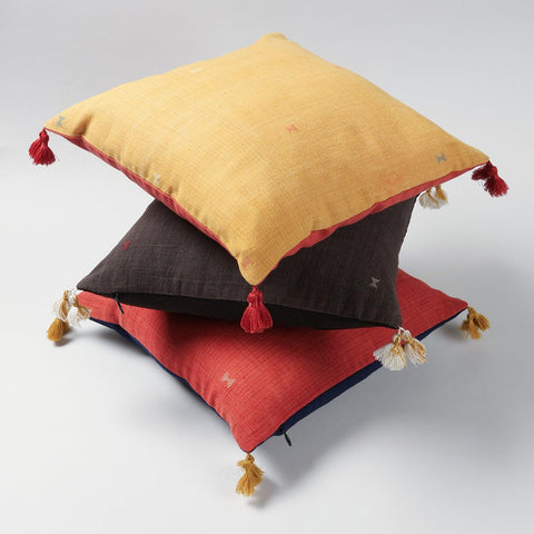 Handwoven Cotton Cushion Covers 12x12 - Set of 3 - Eyaas