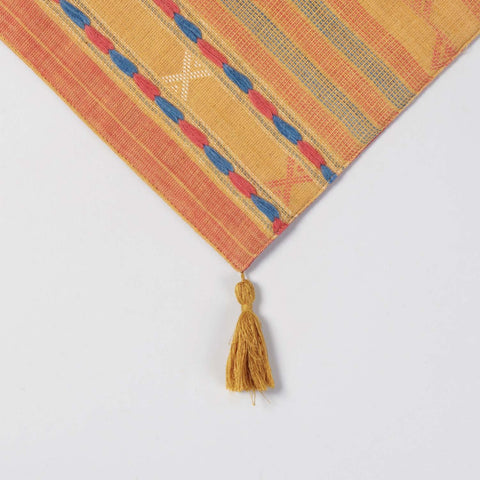 Mustard Cotton Handwoven Cotton Table Runner - Eyaas