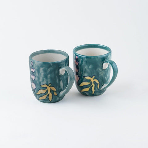 Cups (Kalamkari) & Blue Herbal Tea (40 gms) Set - Eyaas