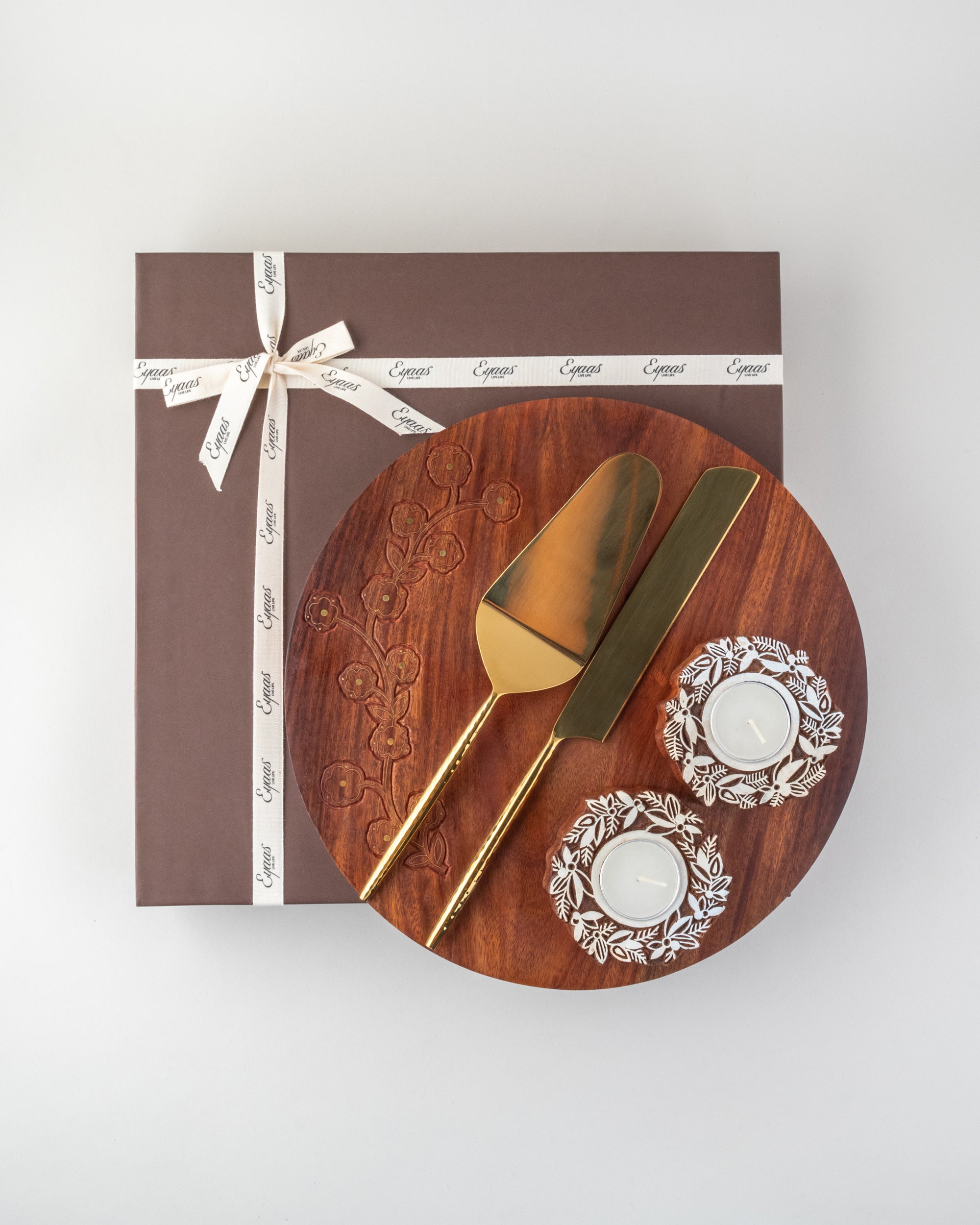 Platter, Cake Server Set, and Candle Holders Gift Hamper