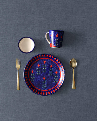 Blooming Plants Ceramic Dinner Plate Set of 2 - Eyaas
