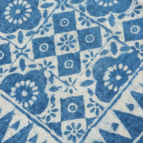 Hand Block Printed Indigo Rug - 2x3
