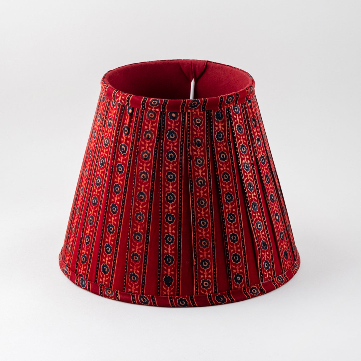 Red Ajrakh Pleated Lamp Shade