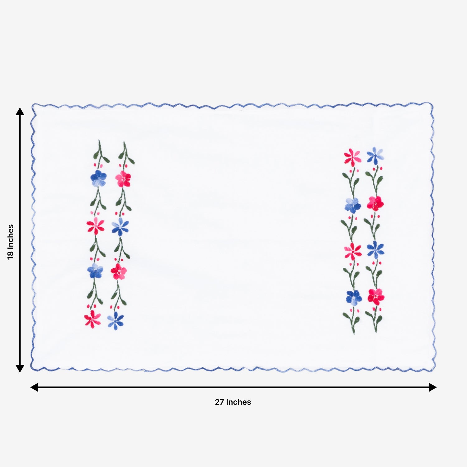 Hand Embroidered Bed Cover - White