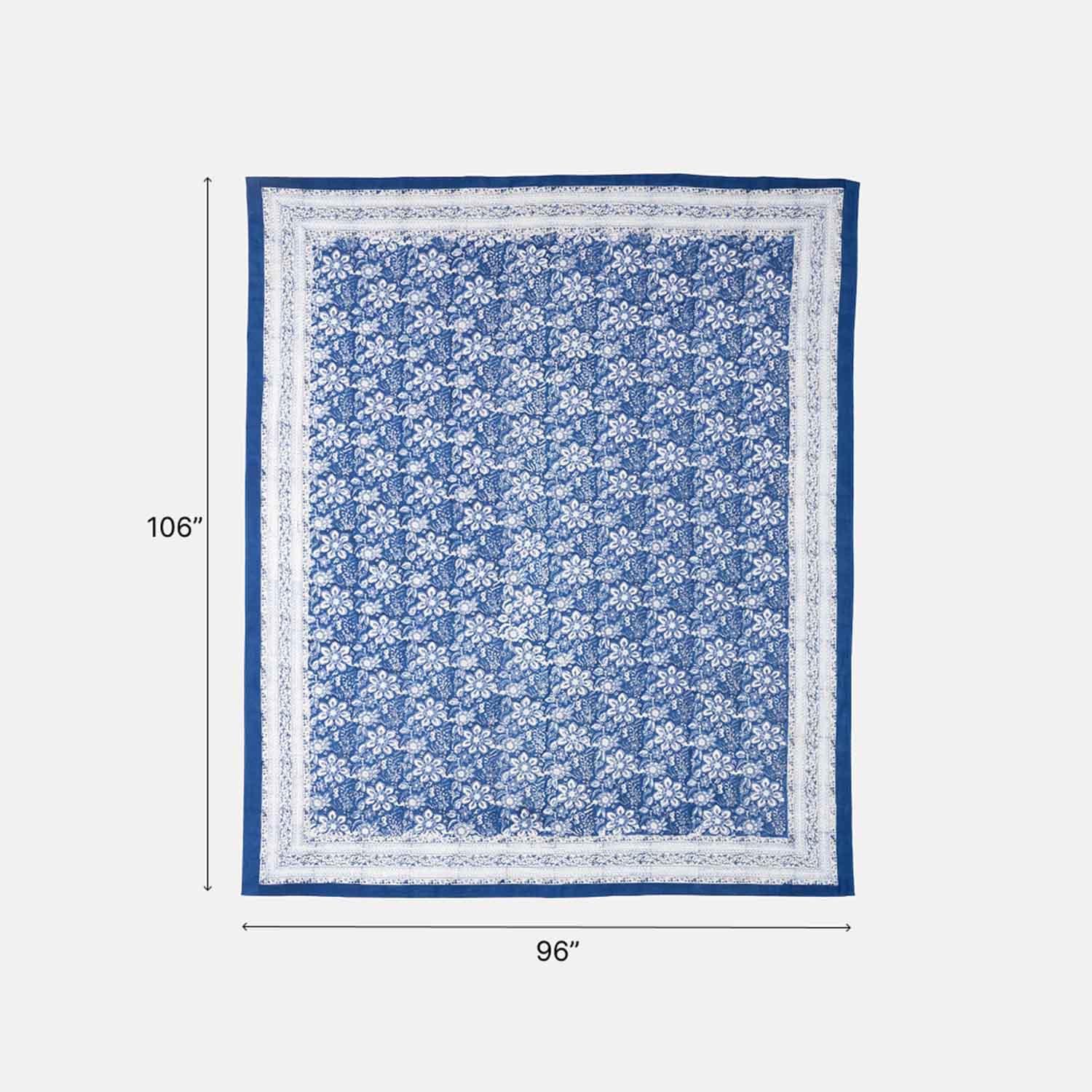 King-size Printed Bedcover With 2 Pillow Cases, Blue - Eyaas