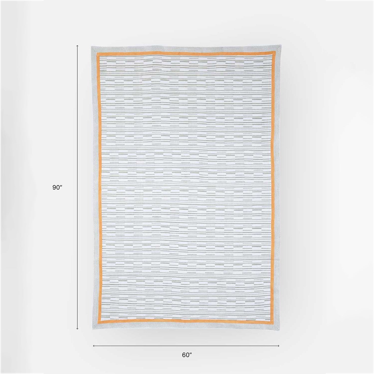 Grey Stripe Cotton Dining Table Cloth 6 Seater 60x90