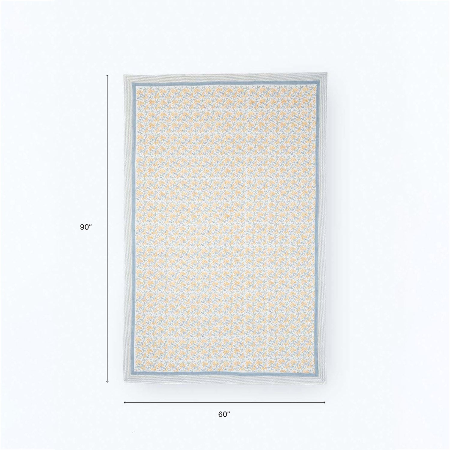 Blue & Yellow Floral Dining Table Cloth 6 Seater 60x90