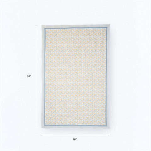 Blue & Yellow Floral Dining Table Cloth 6 Seater 60x90