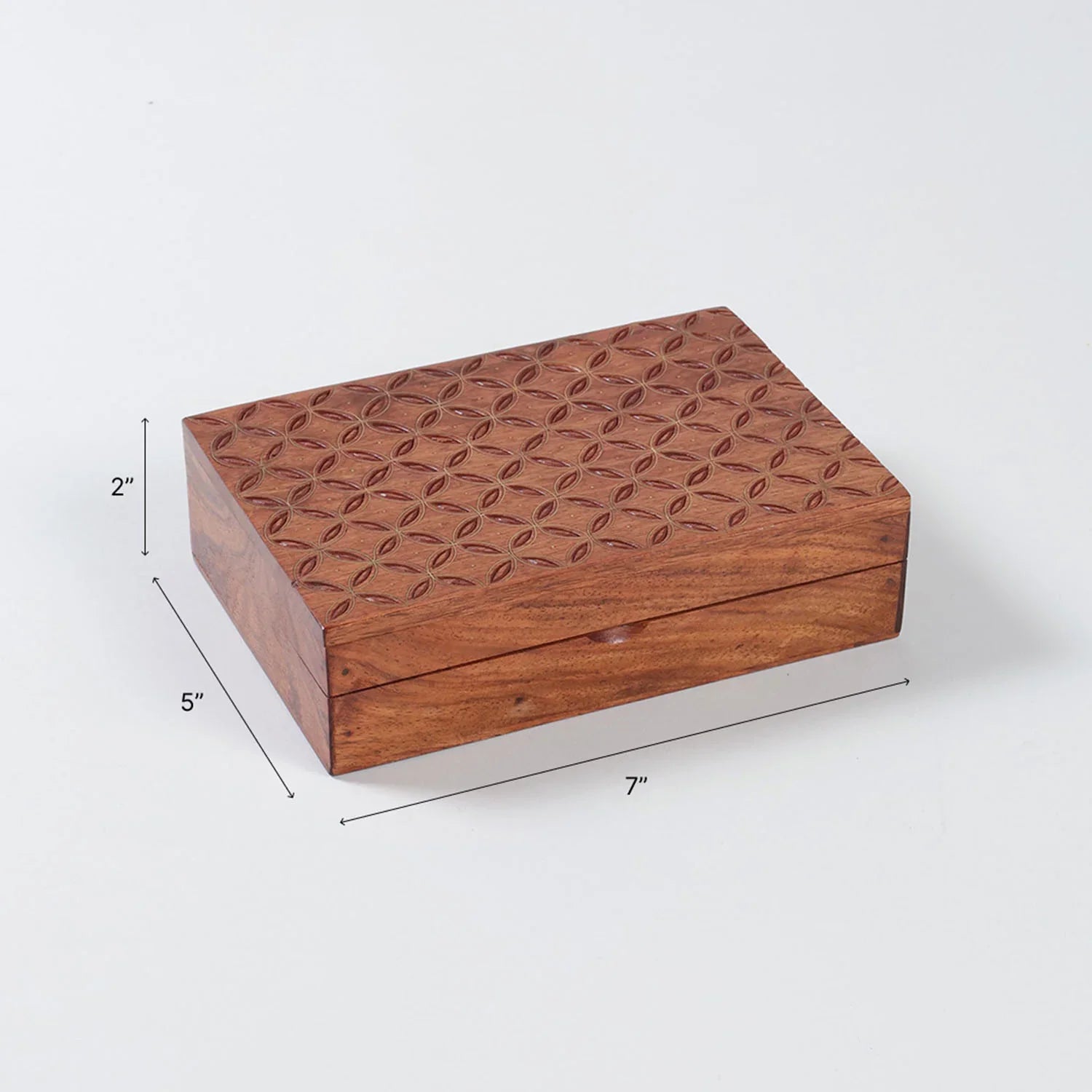 Geometric Brass Inlay Woden Box