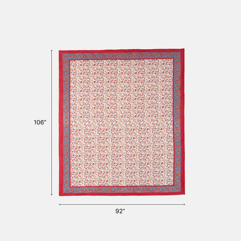 King-size Printed Bedcover With 2 Pillow Cases, Red - Eyaas