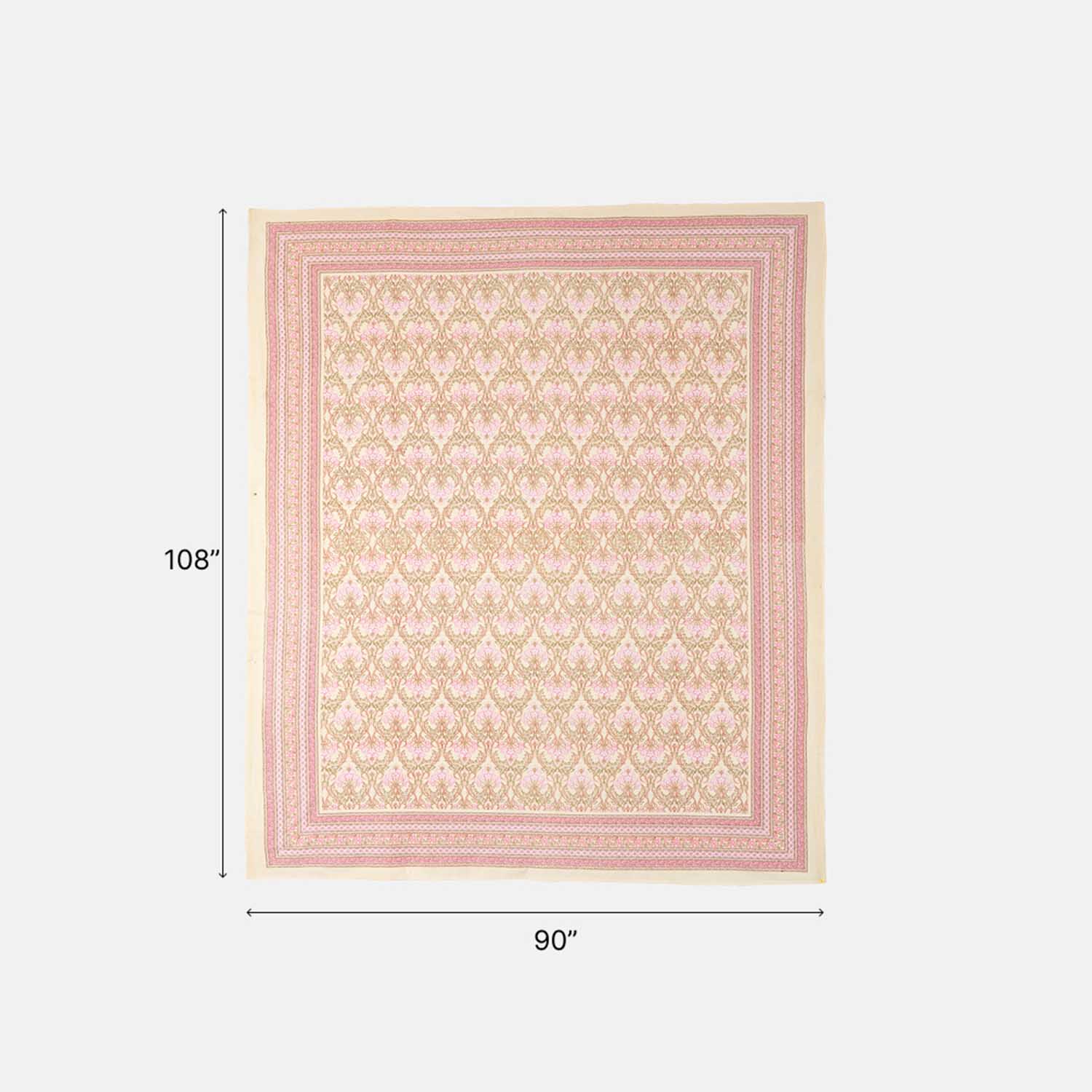 King-size Printed Bedcover With 2 Pillow Cases, Pink - Eyaas