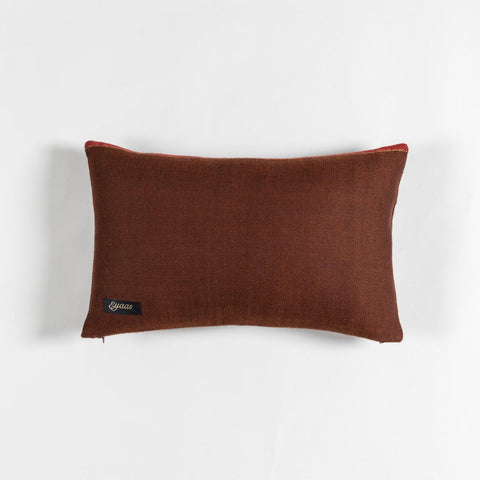 Upcycled Wool & Silk 12x18 Cushion Cover, Chocolate Brown - Eyaas
