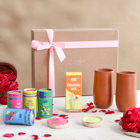Holi Thandai & Gulal Gift Hamper, Pack of 7