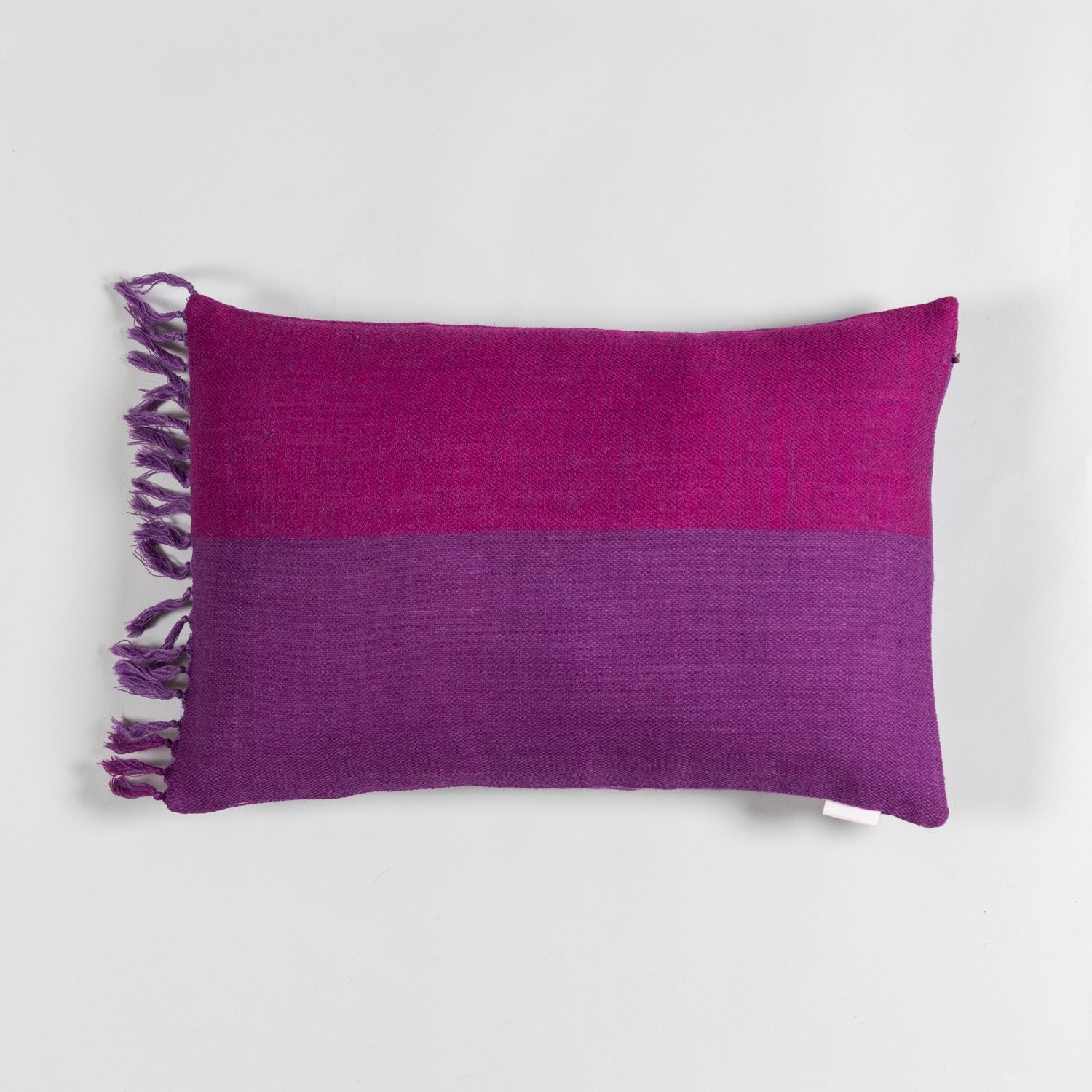 Handwoven Upcycled Purple Wool Cushion Cover - 12x18
