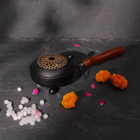 Iron Dhuni Incense Burner with Camphor (50 gms)