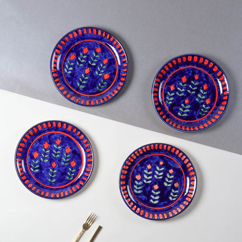 Blooming Plants Ceramic Dinner Plate Set of 2