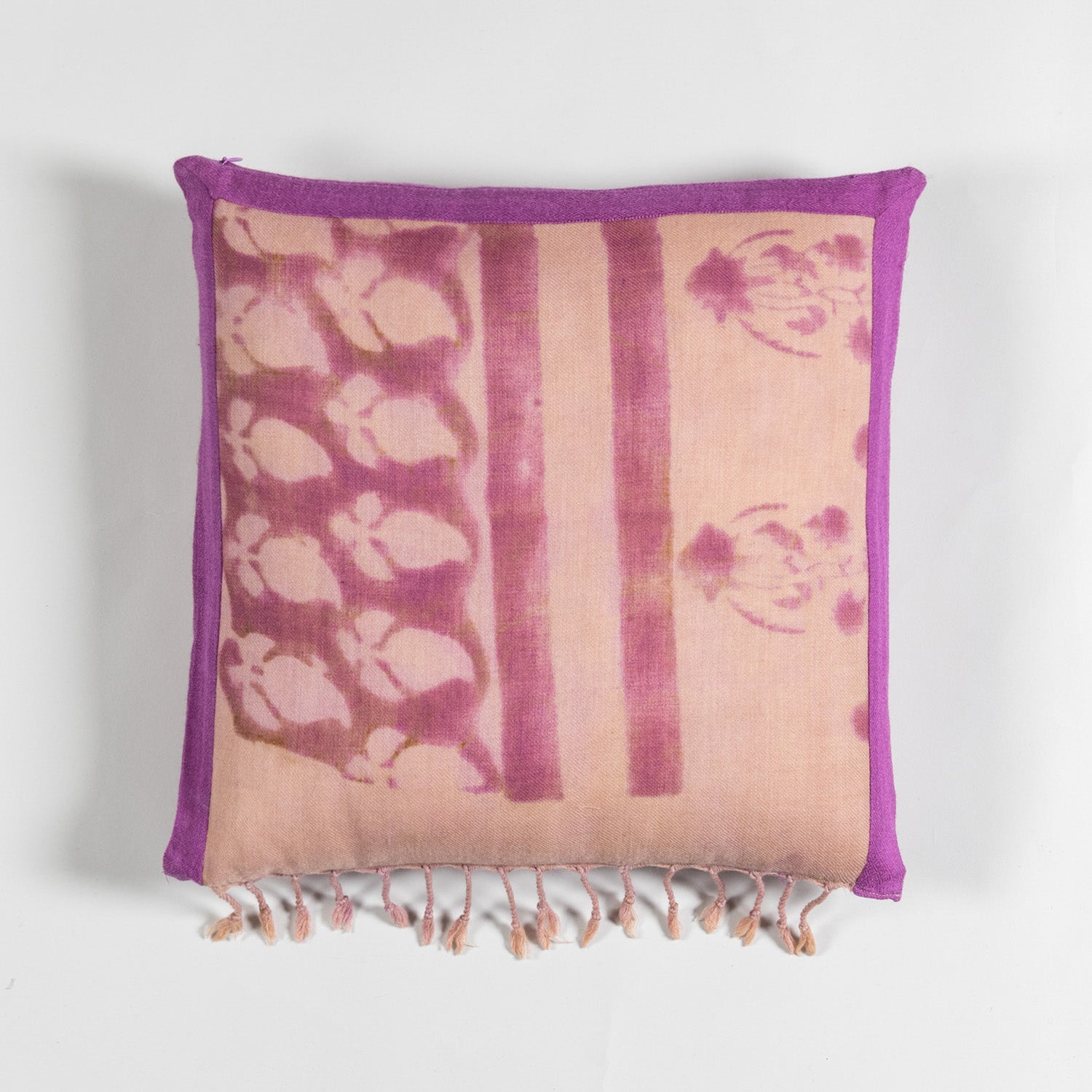 Handwoven Upcycled Purple & Lilac Wool Cushion Cover - 16x16