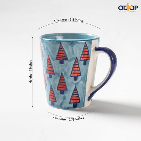 Christmas Ceramic Coffee Mug - Set of 2 (Grey and Red) - Eyaas
