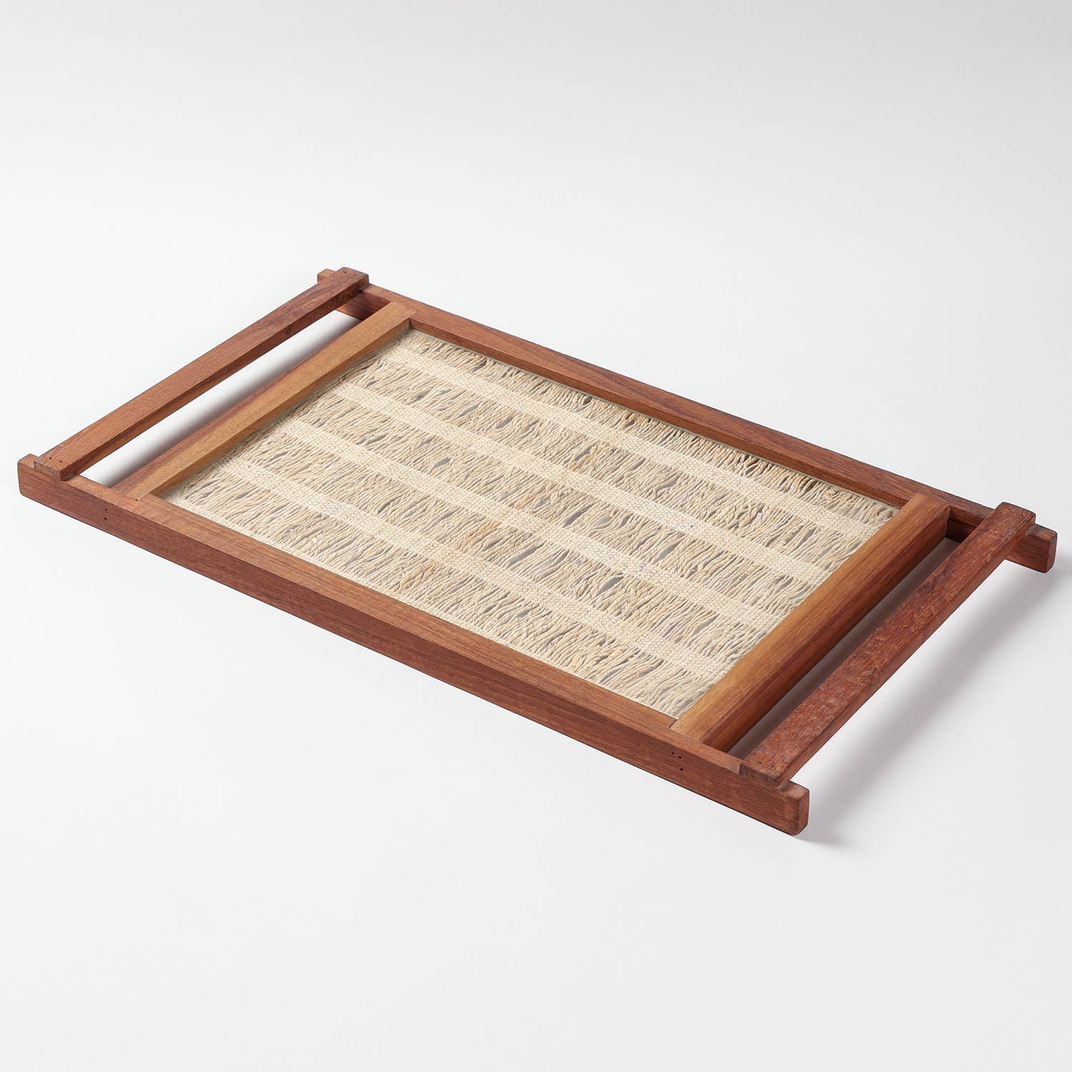 Sheesham Wood & Woven Cotton Tray