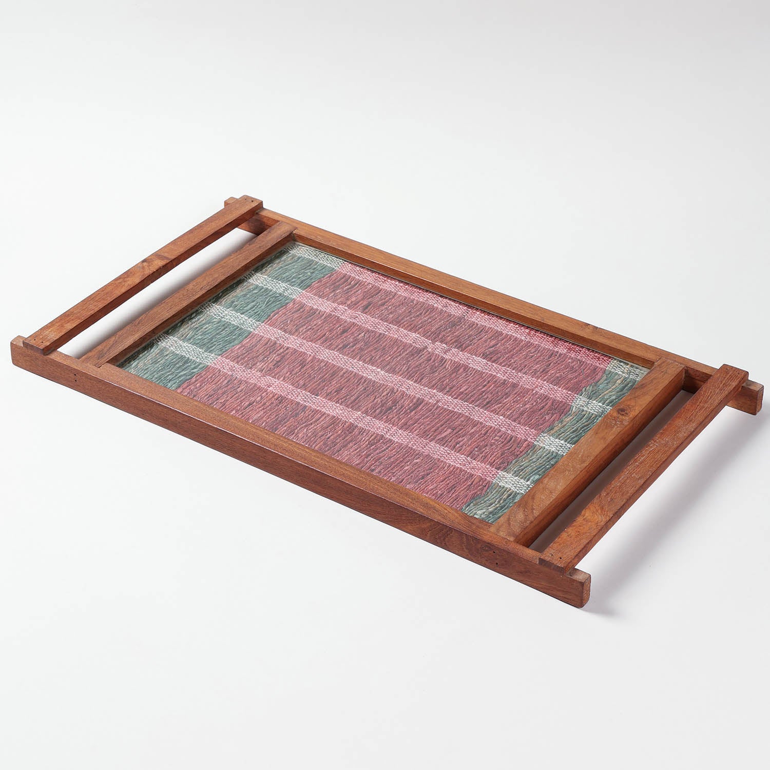 Sheesham Wood & Woven Cotton Tray