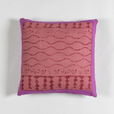 Block Printed 16x16 Cushion Cover, Purple & Lilac - Eyaas