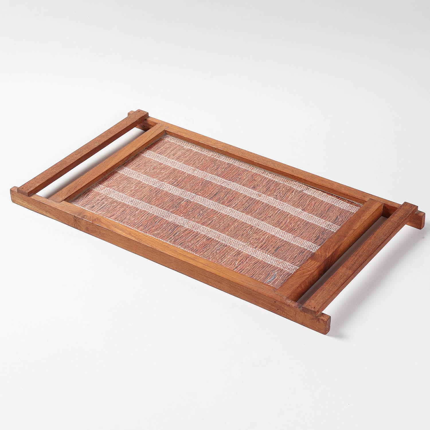 Sheesham Wood & Woven Cotton Tray