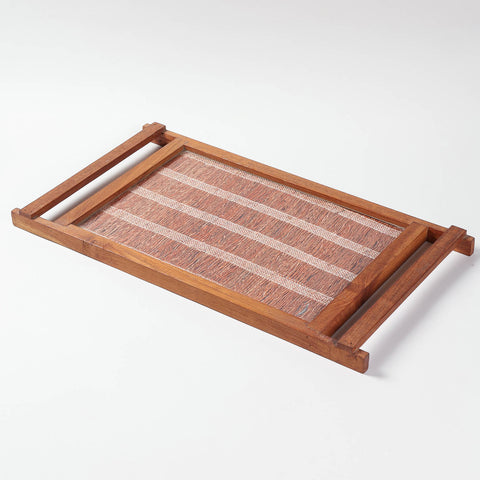 Sheesham Wood & Woven Cotton Tray - Eyaas