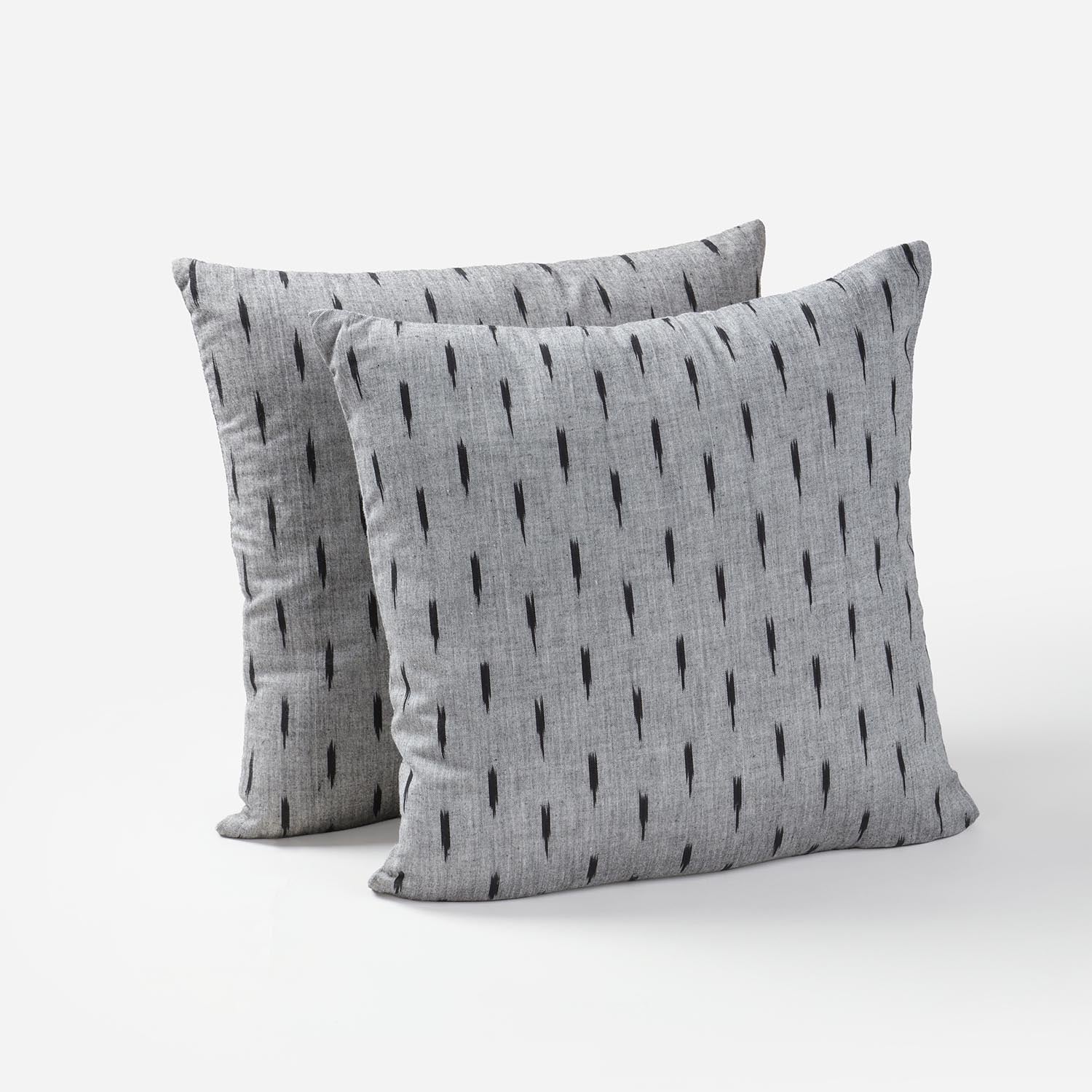 Ikat Cushion Cover 16x16, Set of 2, Grey