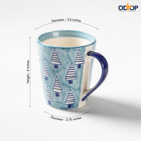 Christmas Ceramic Coffee Mug - Set of 2 (Grey and Navy Blue) - Eyaas