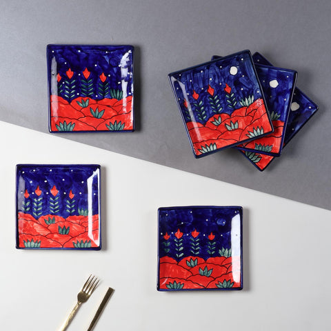 Mountain Ceramic Square Serving Platter Set of 2