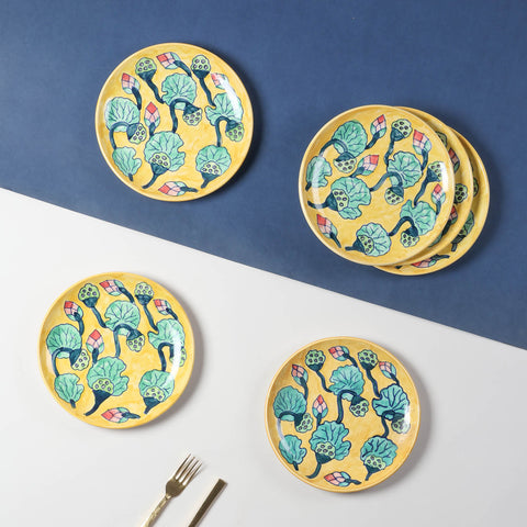 Water-lily Hand-painted Ceramic Dinner Plate Set