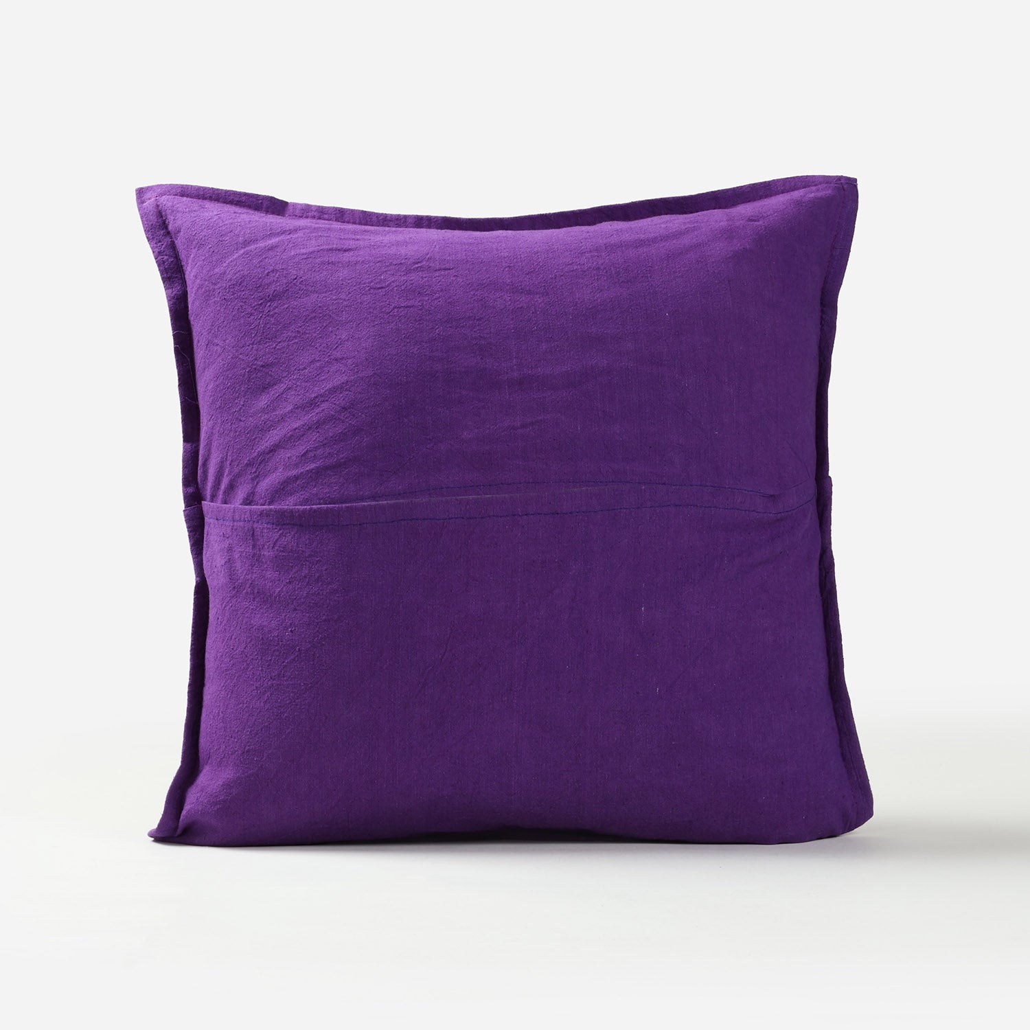 Purple Cotton Mirror Embroidered Cushion Cover, 16 x 16