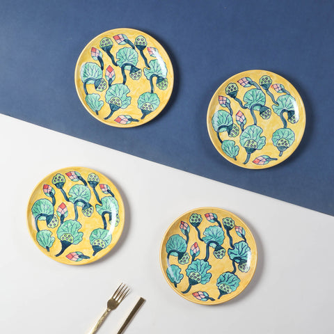 Water-lily Hand-painted Ceramic Dinner Plate Set
