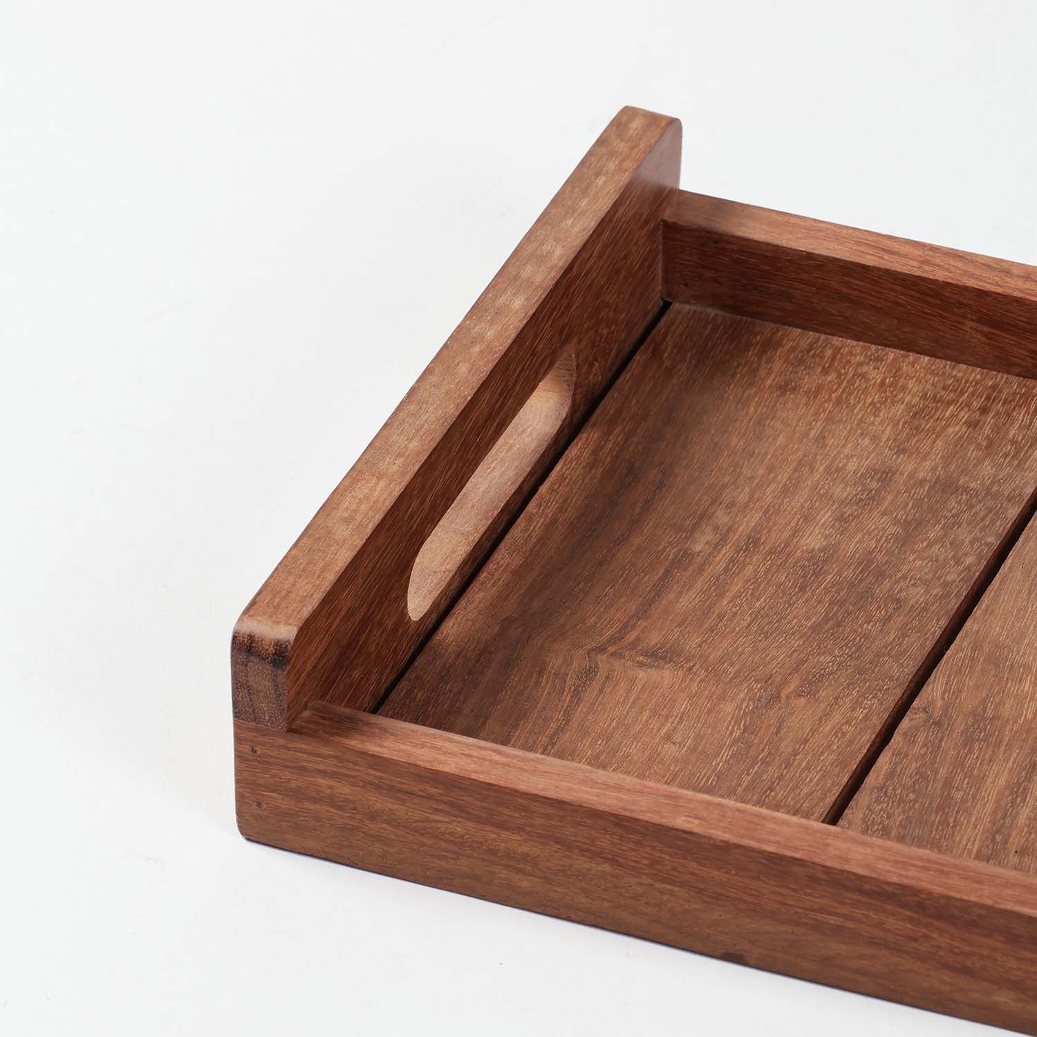 Striped Brown Sheesham Wood Tray