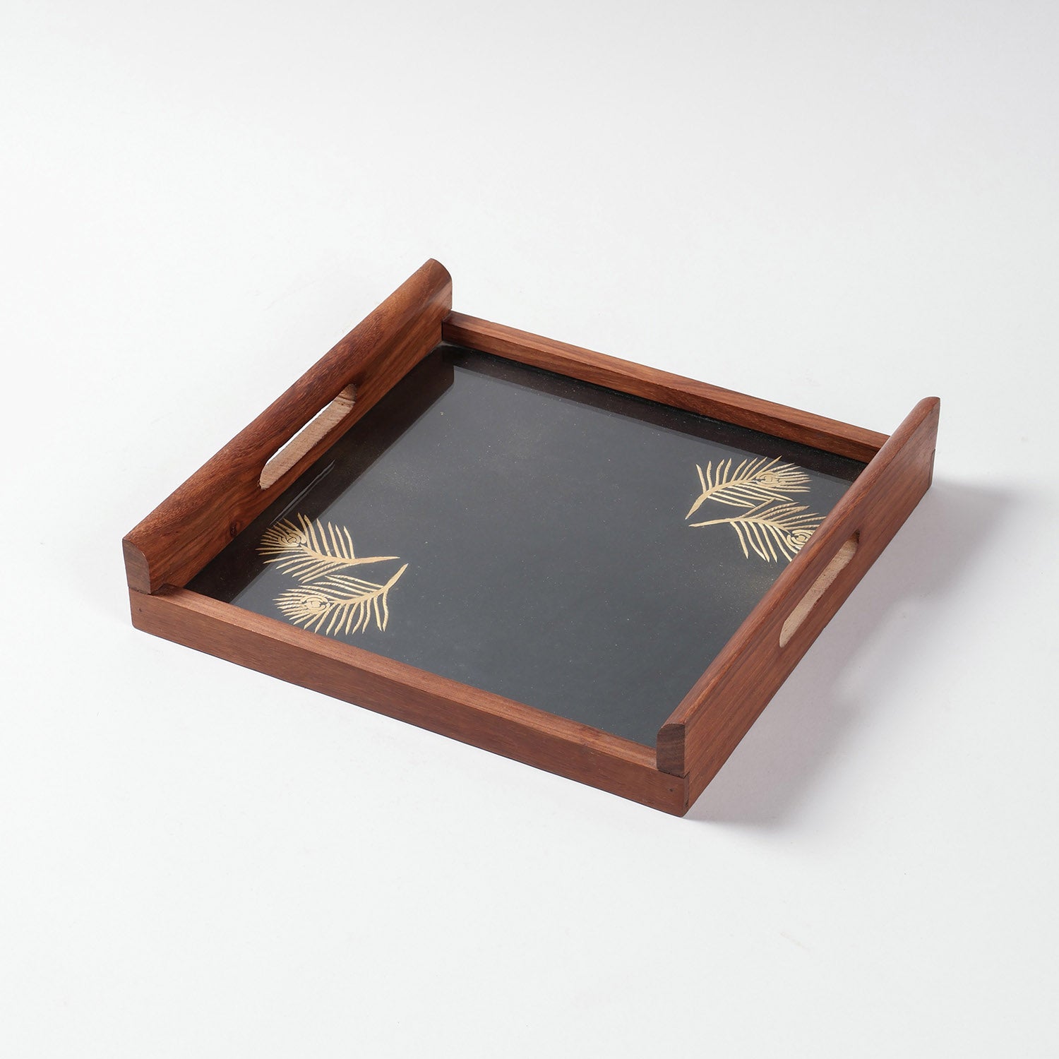 Sikki Grass Work Sheesham Wood Square Tray