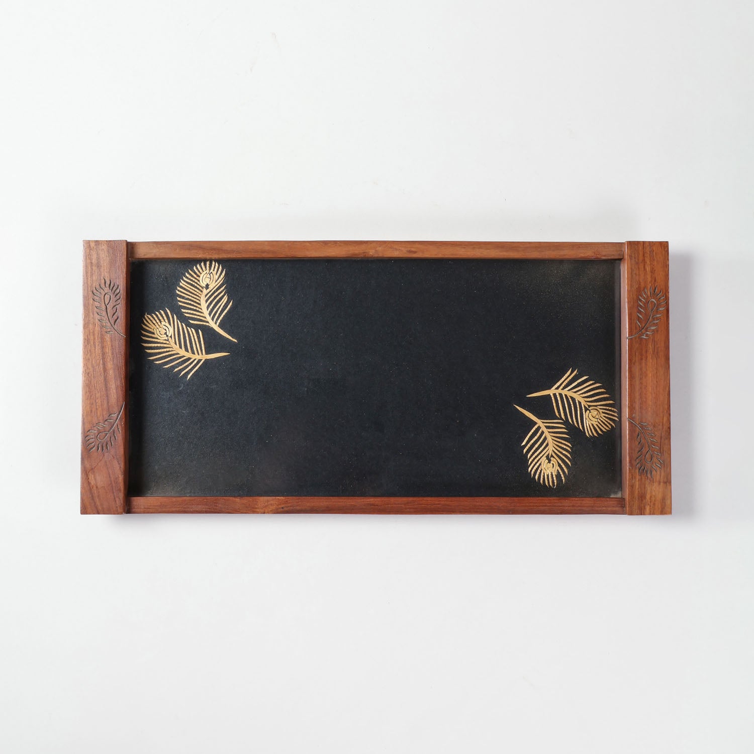 Sikki Grass Work Sheesham Wood Rectangular Tray