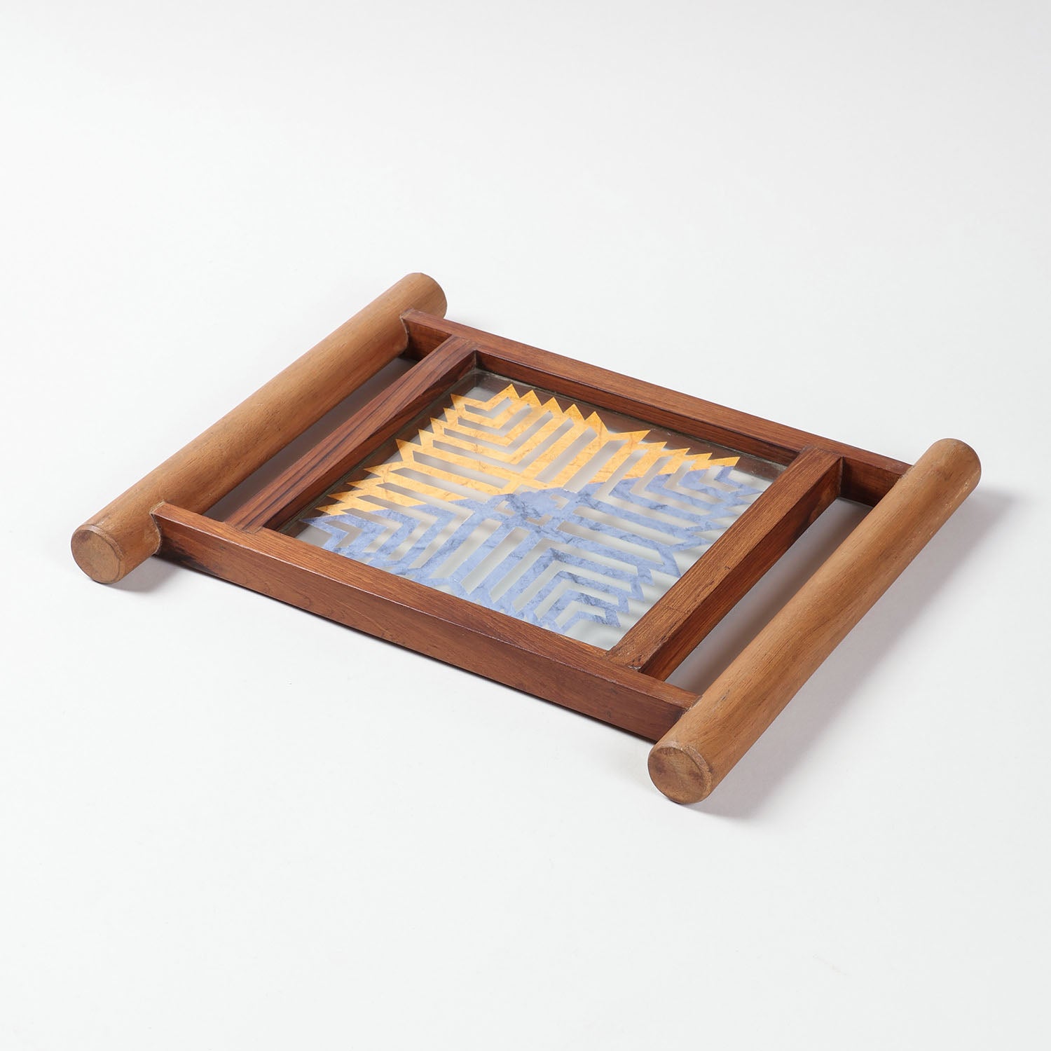 Brown Cutwork Paper Bamboo Tray