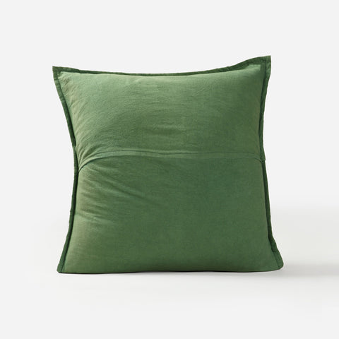 Moss Green Mirror Embroidered Cushion Cover, 16x16