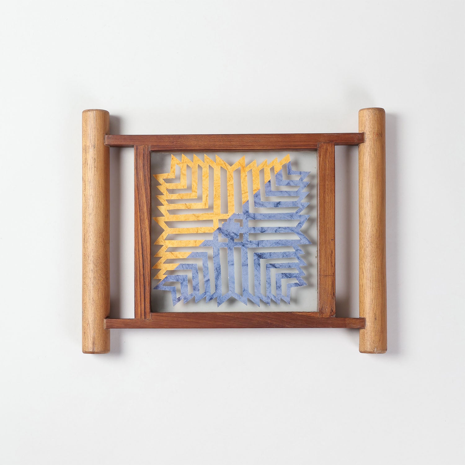 Brown Cutwork Paper Bamboo Tray