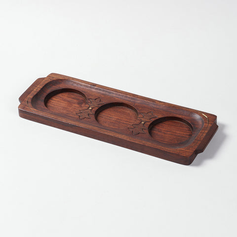 Three-Section Sheesham Wood Serving Tray - Eyaas