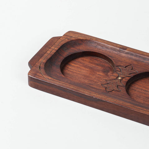 Three-Section Sheesham Wood Serving Tray - Eyaas