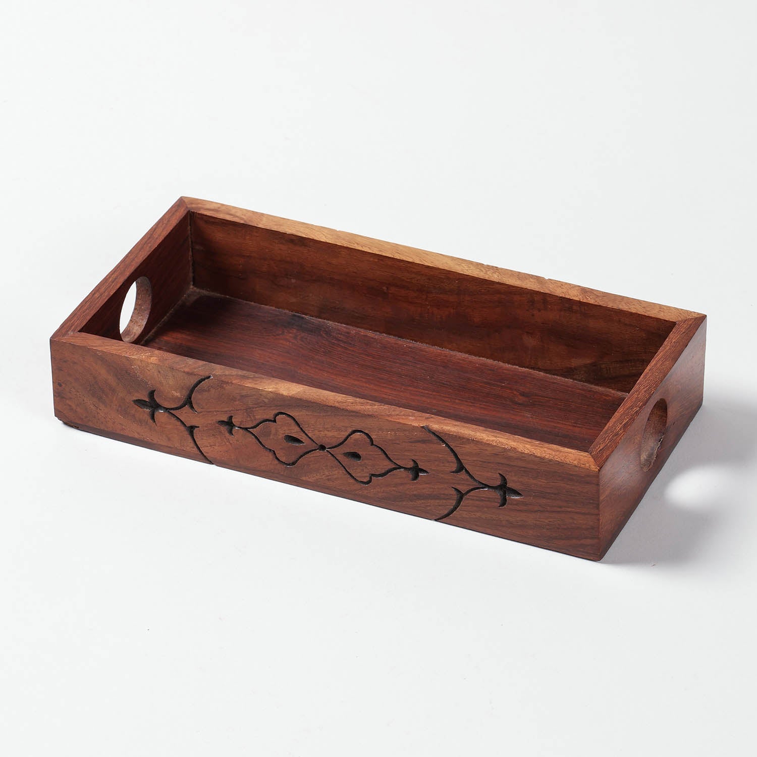 Mughal Sheesham Wood Hand-Carved Tray