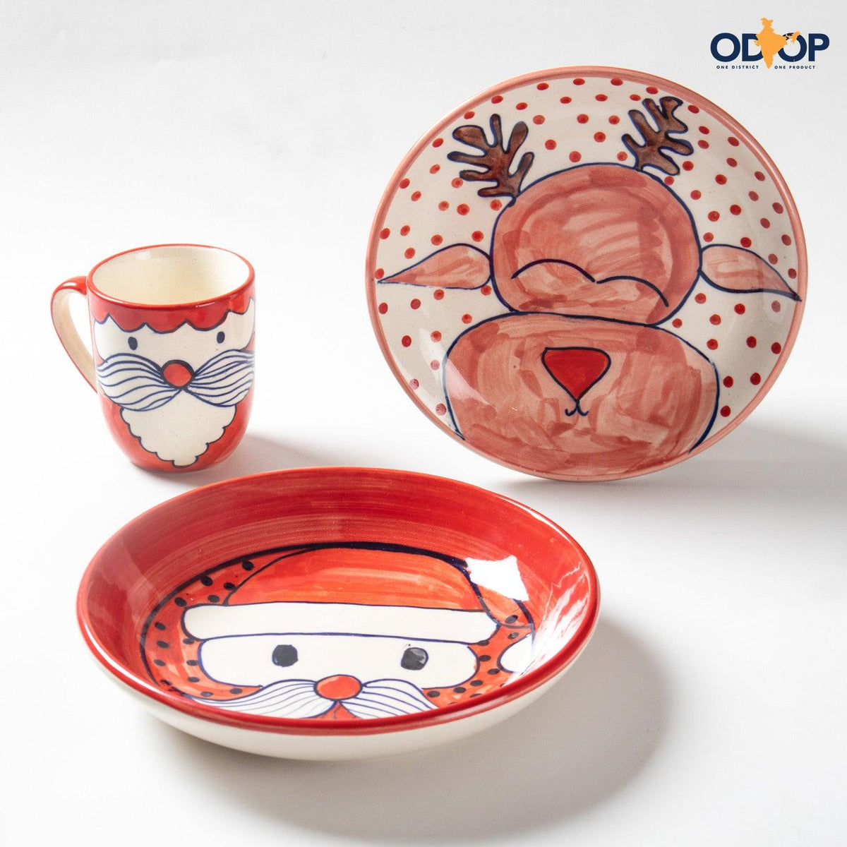 Hand Painted Christmas Ceramic Set of 3 - Eyaas