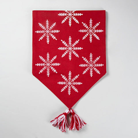 Christmas Hand Block Printed Table Runner With Tassel - Eyaas