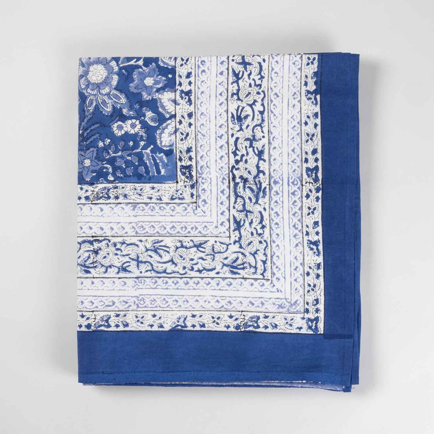 King-size Printed Bedcover With 2 Pillow Cases, Blue - Eyaas