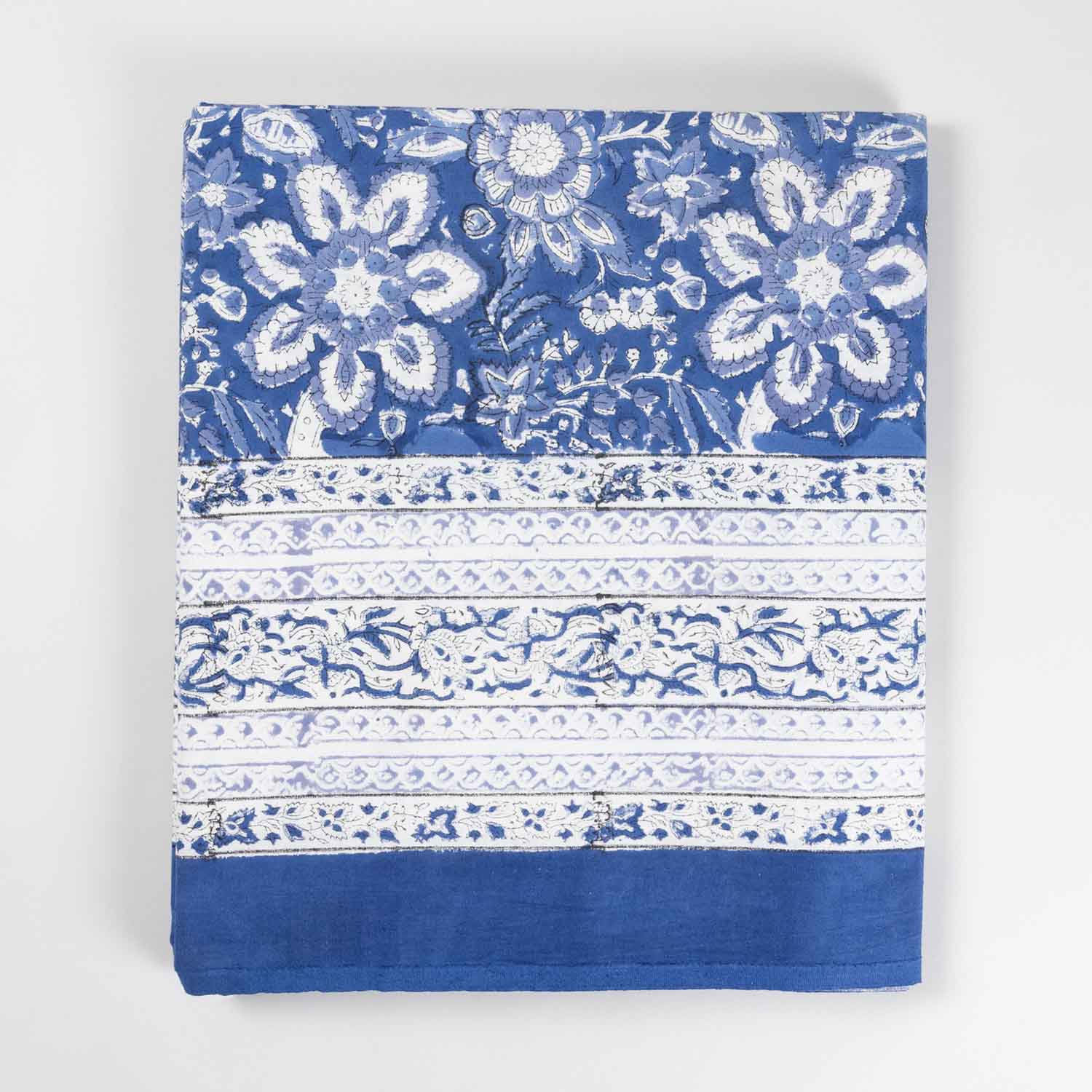 King-size Printed Bedcover With 2 Pillow Cases, Blue - Eyaas
