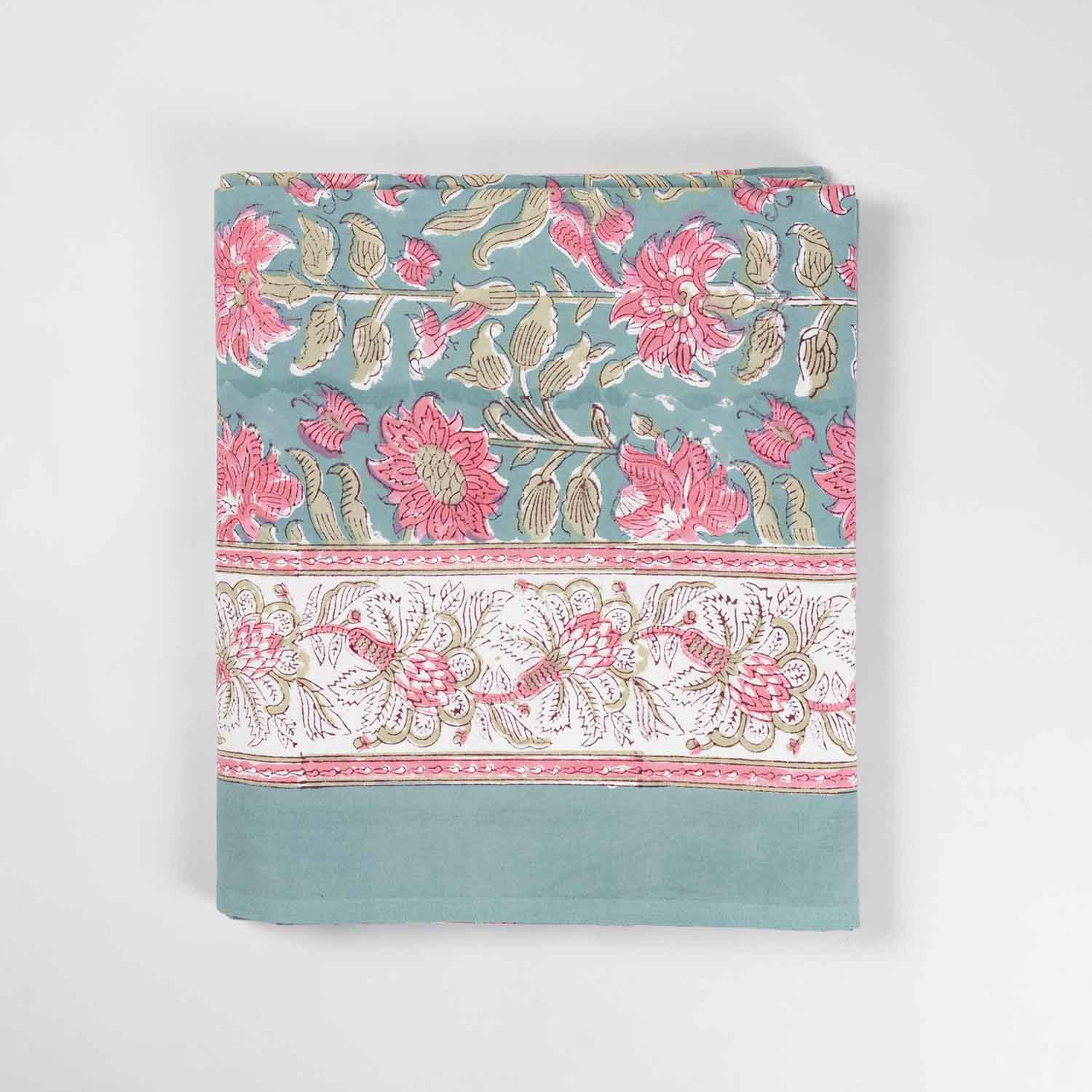 King-size Printed Bedcover With 2 Pillow Cases, Pink & Blue - Eyaas